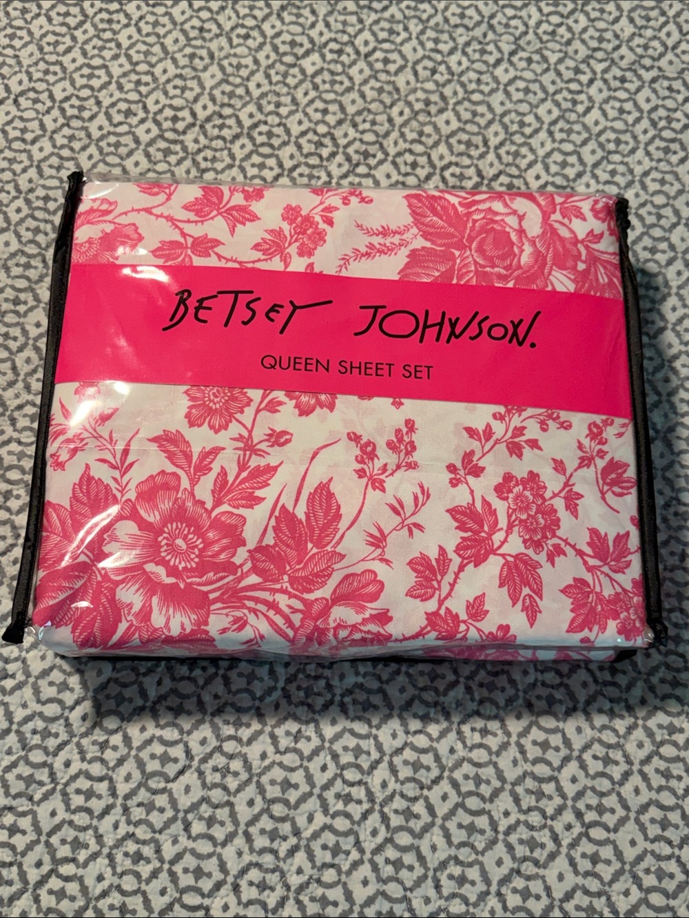 Betsey Johnson Pink Floral Queen Sheet Set